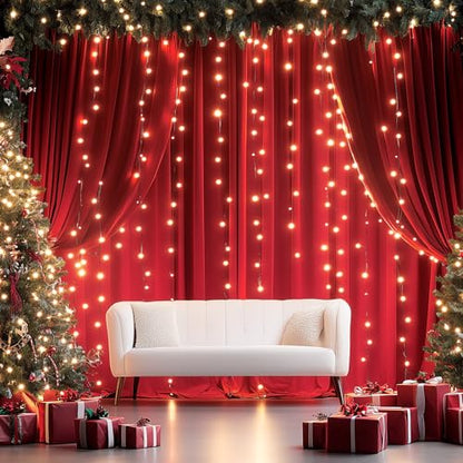 10ftx12ft Wrinkle Free Red Backdrop Curtain, 2 Panels 12FT Height Red Wedding Backdrop Drapes, Silky Polyester Back Drop Cloth for Birthday Photography Background Party Backdrop Draping - color: Red, size: (W)5ft x (H)12ft (2 Panel)