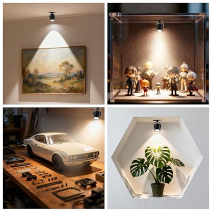 TAYSING LED Spotlight Indoor 2W USB Powered 360 Degree Rotating Mini Display Accent Light for Pictures Paintings Plants Shelves Cabinet Showcase, 3 Pack Daylight 6000K - color: Daylight