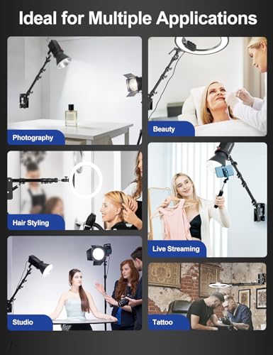 AMBITFUL Wall Mount Triangle Boom Arm, 43inch/110cm Adjustable Photography Light Bracket, 180° Rotatable Studio Wall Stand with 1/4" 3/8" Screws, 5kg Load for Barbershop Live Streaming Video Shooting - size: Boom Arm -110cm
