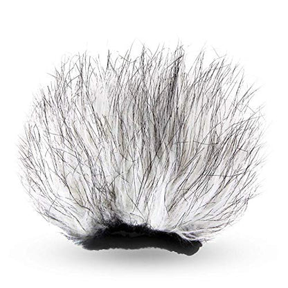 Movo WS9 Furry Outdoor Windscreen Microphone Muff for Portable Digital Recorders up to 3" X 1.5" (W x D) - Fits The Zoom H4n PRO, H5, H6, Tascam DR-05, DR-07, DR-40, and More (Light Gray)