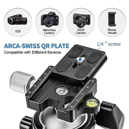 CAVIX Tripod Ball Head with 1/4" Arca Swiss Quick Release Plate Aluminium Tripod Ball Head Mount Large Ball - color: HB46A