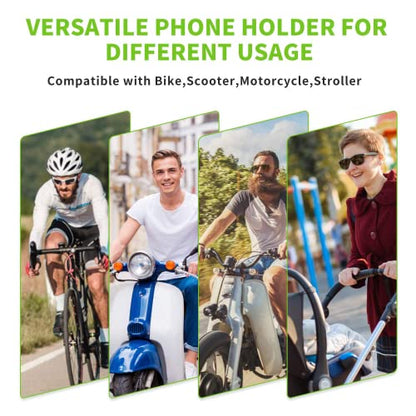 Bike Phone Mount - Universal Silicone Cellphone Holder - Adjustable Road Mountain Bicycle Handlebar Rack Clamp Accessories for iPhone 17 16 15 14 13 Pro Max Plus Air for Scooter Stroller - color: Bike Phone Mount