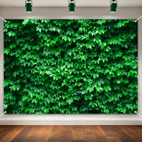 7x5ft Greenery Backdrop for Party, Extra Large Grass Wall Backdrop for Photography, High-Density Green Leaves Photography Background for Birthday, Wedding Photo Booth Props - color: Green Leaf backdrop, size: 7x5ft