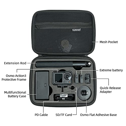 Surface-Waterproof DJI Osmo Action 6 Carrying Case,Travel Portable Bag Compatible With DJI Osmo Action 6/5 Pro/4/3 Adventure Combo