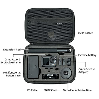 Surface-Waterproof DJI Osmo Action 6 Carrying Case,Travel Portable Bag Compatible With DJI Osmo Action 6/5 Pro/4/3 Adventure Combo