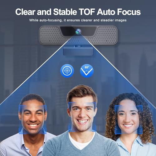 4K Auto Focus Webcam for PC, 4 AI Noise-Canceling Mics UHD Web cam, Auto Light Correction, 85°FOV Computer Web Camera, USB C Plug&Play Webcam with Tripod & Privacy Cover Works w/Zoom/Skype/Google - style: 4K Autofocus Webcam with Cover & Tripod
