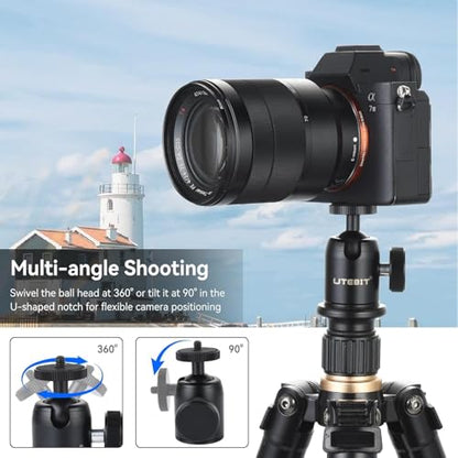 UTEBIT Mini Ball Head, 24mm Ball Head | 1/4" Hot Shoe, 360° Rotatable, Camera Mount Adapter - style: 24mm Ball Head