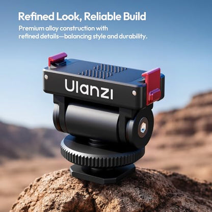 ULANZI OA27 Magnetic Cold Shoe Adapter, Adapter Mount Compatible with DJI OSMO Action 6 & OSMO Nano Xtra Muse, Magnetic Quick Release with 180° Tilt, Cold Shoe + 1/4”-20 Thread, All-Metal Mini Rig