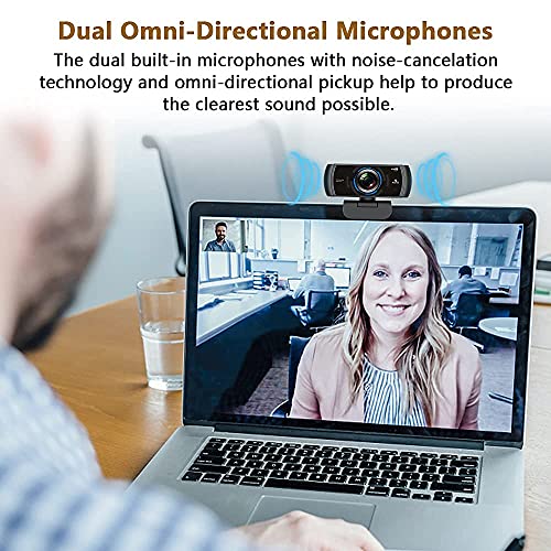 NexiGo N980P 1080P 60FPS Webcam with Microphone and Software Control, USB Computer Camera, Built-in Dual Noise Reduction Mics, 120° Wide-Angle for Zoom/Skype/FaceTime/Teams, PC Mac Laptop Desktop - style: Webcam 60FPS
