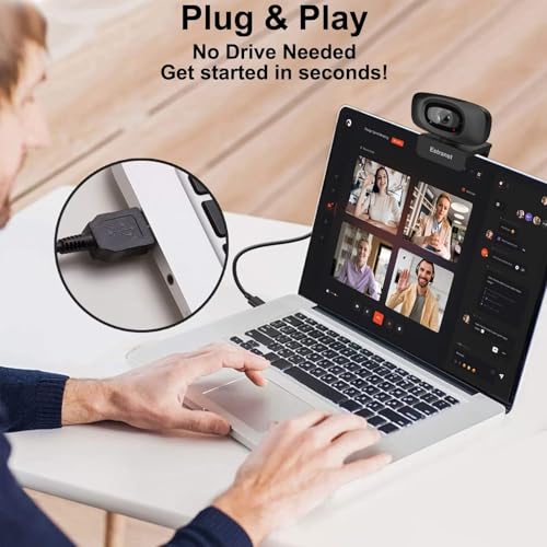 2K Quad HD Webcam with Privacy Cover & Noise-Canceling Microphone, Video Web Streaming Camera for PC Computer Desktop Laptop Mac Zoom Teams &More, 1pc USB C Adapter - style: Webcam+USB C Adapter