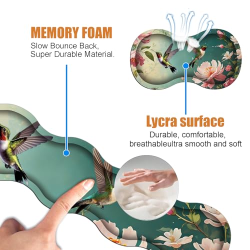 4 in 1 Ergonomic Keyboard Wrist Rest & Mouse Pad Wrist Rest Set, Large XXL Gaming Desk Mat 31.5"x 11.8" with Non-Slip Base, Memory Foam for Home Office Study Gaming, Hummingbird Flowers - color: Hummingbird Flowers