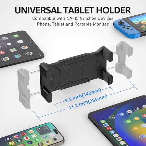 Urmust Tablet Wall Mount Holder for iPad, 4.7-15.6" | 360° Rotation Adjustable, Aluminum Extendable Arm, iPad mini/Air/Pro/Galaxy Tab/Kindle, Kitchen Home Office - size: 2 Arm Pro-Up to 15.6"