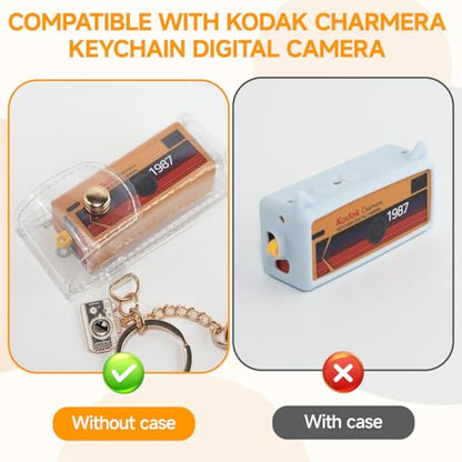 Clear Carrying Case Compatible with KODAK CHARMERA Keychain Digital Camera, Transparent Protective Storage Pouch with Keychain, Portable Travel Case for Mini Digicam (Case Only)