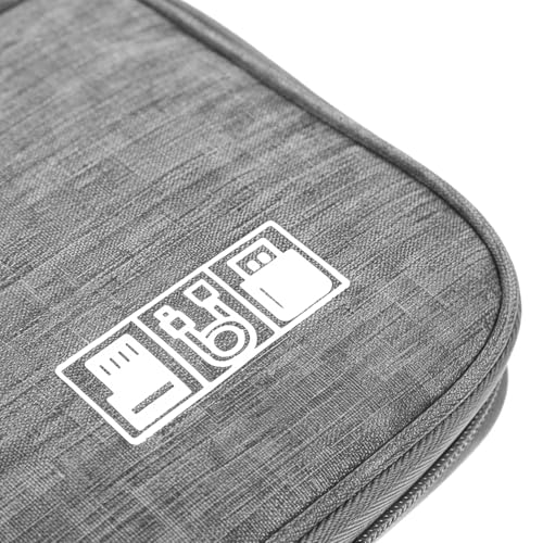 Yamrots Travel Cable Organizer, Electronic Organizer Travel Case, Portable Storage Bag for SD Card, Charger, Power Bank, Earphone (Grey)