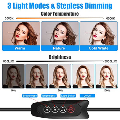 Yahenda 2 Pack Video Conference Lighting Panel Soft Light for Computer with Clip Webcam Light with 3 Modes Laptop Light for Online Meeting Live Streaming Video Call Classroom Selfie