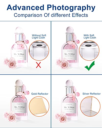 PULUZ 12''×12'' Portable Photography Light Box,Dimmable Photo Studio Light Box with 120 High CRI LED Lights & 6 PVC Backdrops & 3 Reflection Boards for Small Items Product Photography - size: 12 Inch