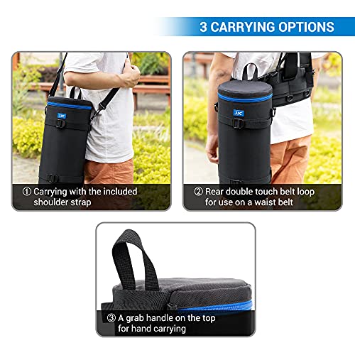 JJC Deluxe Lens Case Pouch Storage Bag for Canon RF 200-800mm f/6.3-9, Sony FE 200-600mm f/5.6-6.3, Nikkor Z 180-600mm f5.6-6.3 VR, Nikkor Z 600mm f6.3 VR Lens & More Lenses Below 5.5" x 14.6"(D x L) - size: XXXXXL