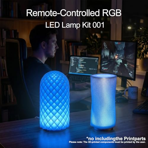5PCS Remote Control RGB LED Lamp Kit 001 for Bambu Lab Multicolor RGB Includes Button Battery Makerworld 3D Printed DIY Hardware Model Spare Parts 5V USB Powered - color: 5 PCS RGB LED Light