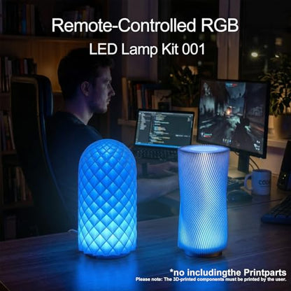 5PCS Remote Control RGB LED Lamp Kit 001 for Bambu Lab Multicolor RGB Includes Button Battery Makerworld 3D Printed DIY Hardware Model Spare Parts 5V USB Powered - color: 5 PCS RGB LED Light