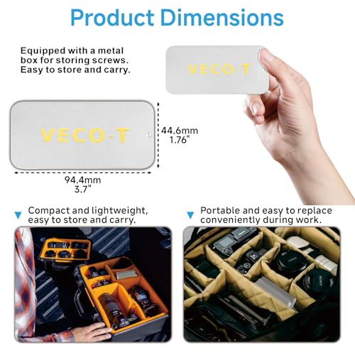 1/4"-20 Camera Screw Set, 16Pack Stainless Steel Tripod Mount Screw with D-Ring, for Camera Cage, Tripod, Monopod, Quick Release Plate, Photography Mounting Replacement