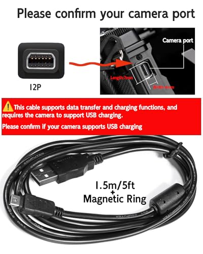 5Ft USB Cable for Olympus Camera,Compatible with Olympus Tough TG-310, TG-320, TG-610, TG-810, TG-820, TG-835, TG-850, TG-860,TG-870 Camera，Replacement for CB-USB5 CB-USB6 USB8