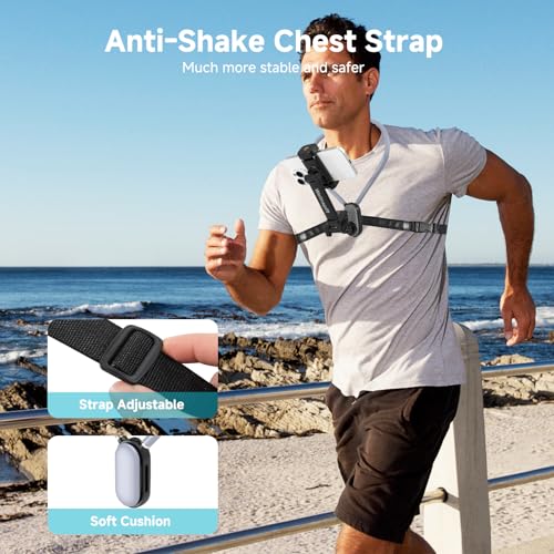 Upgraded 65cm Neck Phone Holder Recording with Anti-Shake Strap - POV/Vlog Neck Tripod Mount Hands-Free Filming, Universal for iPhone, Samsung Google Pixel, All Smartphones and Action Camera