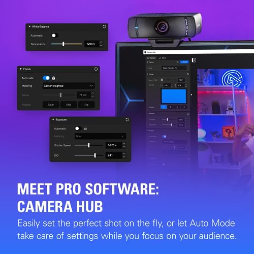 Elgato Facecam Pro, True 4K60 Ultra HD Webcam for Live Streaming, Gaming, Video Calls, Advanced Light Correction, DSLR Style Control, Wide Angle, Works with OBS, Teams,Zoom, PC/Mac, Black (Renewed)