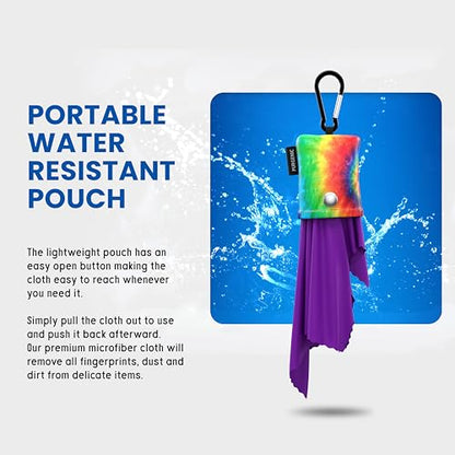 Microfiber Cloth & Glasses Wipes (1 Pack) Lens & Glasses Cleaning Cloth - Eyeglass Cleaner - Camera Lenses & Gadget Delicate Screens - Tie Dye - color: Tie Dye, size: 1 Pack