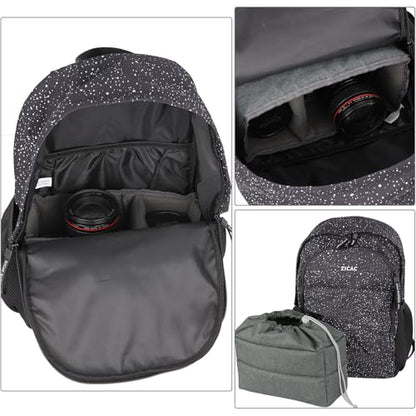 Koolertron Waterproof DSLR Camera Bag with Removable Insert, Adjustable Compartments, Fits in Camera Bags - Protective Case for DSLR/SLR Cameras & Accessories - color: Gray Green