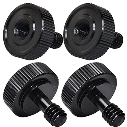 4Pcs Camera Quick Release Thumb Screw Tripod L Type Screw 1/4 Male to 1/4 Female Thread Adapter for Camera Flash Bracket Mounting Plate,Black