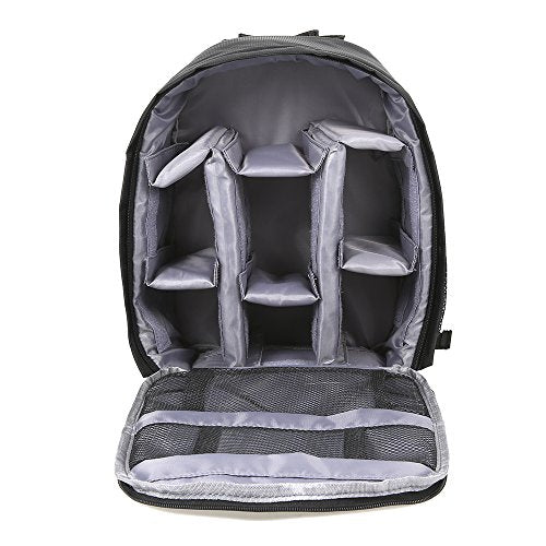 Docooler Grey Backpack - Waterproof Camera Bag, Small DSLR Camera Backpack with Customizable Interior, for Canon Sony - 33 * 26.5 * 12.5cm / 12.99 * 10.43 * 4.92 inches - color: Grey