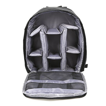 Docooler Grey Backpack - Waterproof Camera Bag, Small DSLR Camera Backpack with Customizable Interior, for Canon Sony - 33 * 26.5 * 12.5cm / 12.99 * 10.43 * 4.92 inches - color: Grey