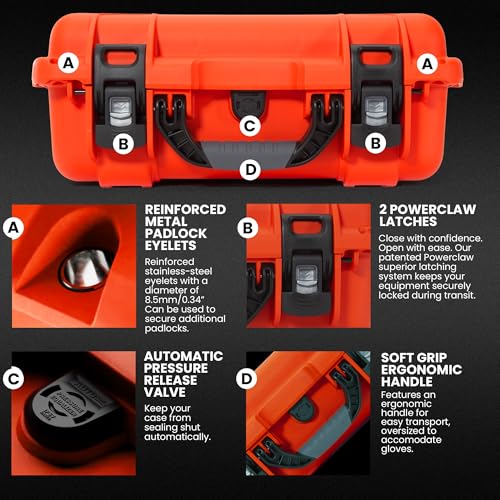 NANUK 920 Hard Case – Waterproof Travel Hard Case with Customizable Cubed Foam, 16.7” x 13.4” x 6.8”, Dustproof & Impact-Resistant, Airline Carry-On Approved – Orange - color: Orange, style: Standard Foam