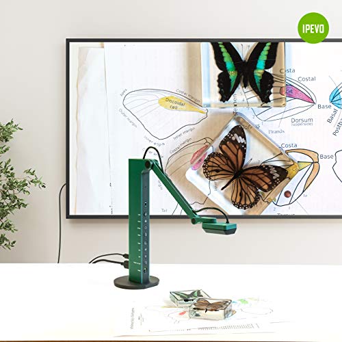 IPEVO VZ-R HDMI/USB Dual Mode 8MP Visual Communication Tool for Real-time Projection, Distance Learning, Web conferencing, Video Recording, Live Demos — Works with and Without a Computer,Green - style: HDMI and USB Connection