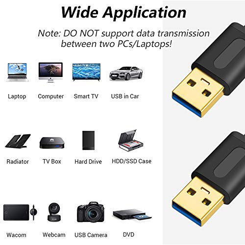 Tan QY USB 3.0 A to A Male Cable 20Ft, USB Male to Male Cable Double End USB Cord Compatible with Hard Drive Enclosures, DVD Player, Laptop (20Ft) - color: 20Ft
