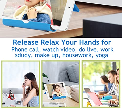 Cell Phone Stand for Desk 2 Pack Mobile Phone Holders Desktop Tablet Stand, Foldable Phone Dock Universal Adjustable Tablet Stand for Desk Compatible with Cell Phone Support (White 2 PCS) - color: White 2 PCS
