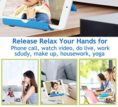 Cell Phone Stand for Desk 2 Pack Mobile Phone Holders Desktop Tablet Stand, Foldable Phone Dock Universal Adjustable Tablet Stand for Desk Compatible with Cell Phone Support (White 2 PCS) - color: White 2 PCS
