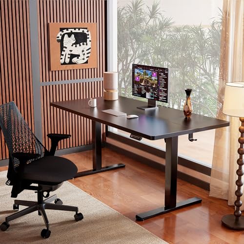 ErGear Height Adjustable Electric Standing Desk, 44 x 24 Inches Sit Stand up Desk, Memory Computer Home Office Desk, Black - color: Black, size: 43.3 X 23.6 Inches