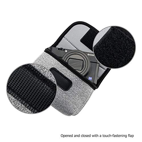 JJC Compact Camera Case Pouch for Sony DSC-W830 W810 W800 Canon SX620, Grey | for Sony RX100 VII VI VA IV Kodak Ektar H35N Pixpro FZ45 Canon SX610 SX720 ELPH 190 ELPH 180 & More, Neoprene Material - color: Grey
