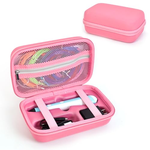 Hard Case Compatible with SCRIB3D P1/Advanced Printing 3D Pen, Portable Art Activity Set Carrier Case for Printing Strands and Accessories,Pink - color: Pink, size: Fits for SCRIB3D P1 Pen