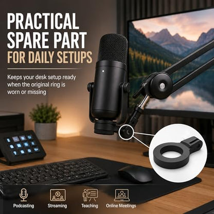 Reinforced Replacement Mounting Ring Adapter for Microphone Arm, Rated 200N Holder Ring Accessory Compatible with RODE NT-USB and NT-USB+ USB Microphones