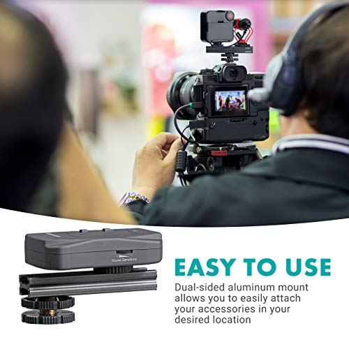 Movo DSE4 Adjustable Cold Shoe Extension Bar - Cold Shoe Rail for DSLR Accessories - Lights, Monitors, Microphones, and More (4")