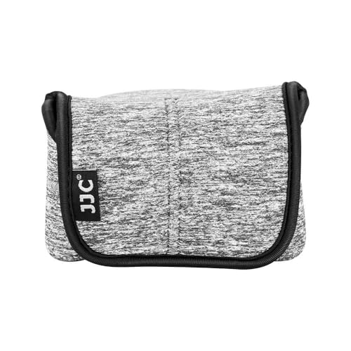 KIWIFOTOS Neoprene Camera Sleeve for Fuji X-T30 III A6600+18-55mm Lens | 6mm thick Neoprene Pouch for fits Camera≤4.9x2.9x5". Scratch-resistant. Touch-fastening flap. without strap - color: Camera Sleeve Gray