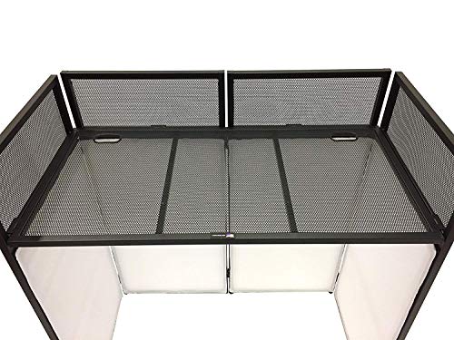 DJ Event Facade White/Black Scrim Metal Frame Booth + 20" x 40" Flat Table Top Includes Both White and Black Panels + Carrying Cases!