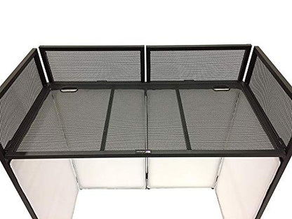 DJ Event Facade White/Black Scrim Metal Frame Booth + 20" x 40" Flat Table Top Includes Both White and Black Panels + Carrying Cases!