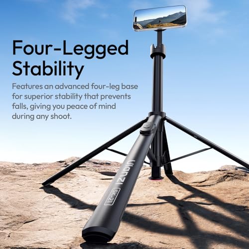 ULANZI SK21 71'' Magnetic Phone Tripod Selfie Stick with Auto Open & Lift to Fold, Extendable Camera Tripod Stand w Remote, for MagSafe Mount for iPhone 17 16 15 14 Android Vlog Live Streaming - Black