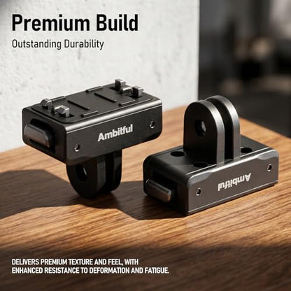 AMBITFUL IA02 Magnetic Quick Release Mount Base, 2-Prong Action Camera Adapter for Insta360 Cameras, Quick Swap Camera Mount for Tripod, Selfie Stick, Extension Pole and Outdoor Shooting - color: Foldable Dual Prong Mount