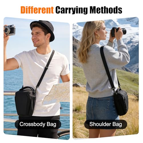CADeN DSLR/SLR Camera Shoulder Bag Case with Adjustable Shoulder Strap, Compatible for Nikon, Canon, Sony Mirrorless Cameras Waterproof (Large) - size: Large