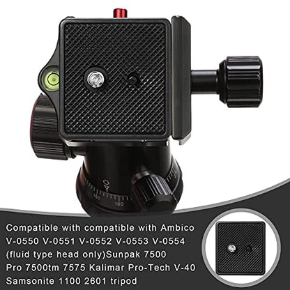 TOODOO 2 Pieces 41mm QR Release Plate Camera Tripod Ball Head Quick Release Plate Replacement Compatible with Ambico V0552 V0554, Sunpak 7500 Pro 7500tm 7575, Kalimar Pro-tech V40 - size: 41mm