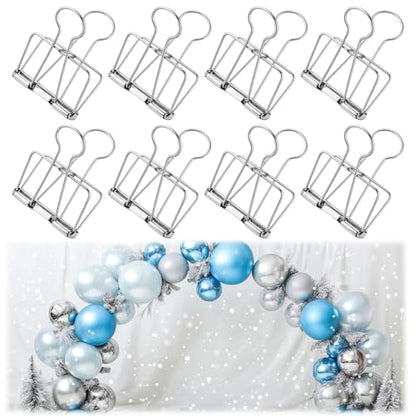 Affrolling 8 Pack Balloon Arch Clips Large Metal Backdrop Clips 3.8 x 2 Inch Heavy Duty Hollow Out Clamps for Balloon Arch Kit Crafts Backdrop Stand Birthday Decoration Photography Studios